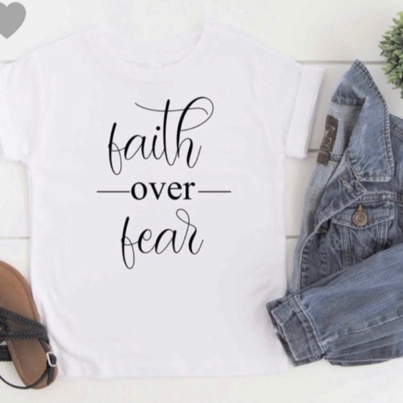 Faith over Fear Tee Shirt Cotton - Picture 1 of 2
